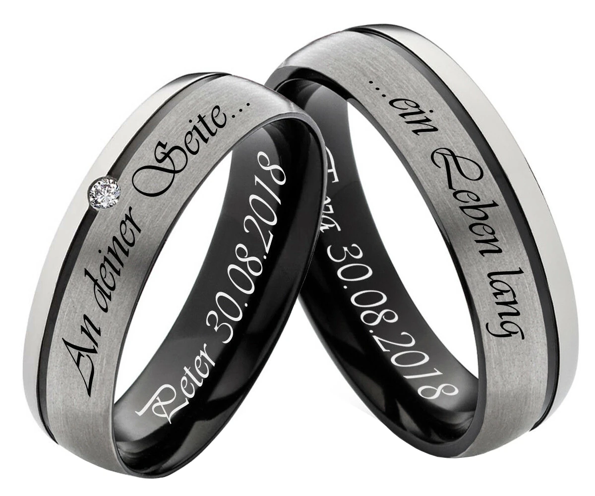 Titanringe mit Herz t201