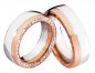 Preview: Partnerringe Edelstahlringe PE155 mit Zirkonias und Gravur