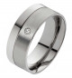 Preview: Damenring Titanring DT082 mit Zirkonia und Gravur