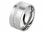 Preview: Breiter Edelstahlring E127 mit Zirkonias und Gravur