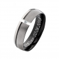 Preview: 6mm breite Titanring LUC7 mit Stein und Gravur