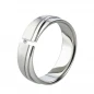 Preview: Elegante gravierbarer Titanring mit Diamant LUC72