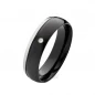 Preview: Schwarze Titanring MOR8 mit Zirkonia oder Diamant