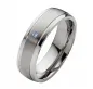 Preview: Titanring T009 mit blauem Zirkonia und Gravur