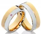 Preview: Partnerringe Trauringe Eheringe mit Rhodolit und Gravur PR83