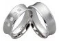 Preview: Partnerringe Silberringe PS807 mit Zirkonias, mattierte Oberfläche, stilvoller Ring