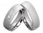 Preview: Partnerringe Silberringe PS803 mit Zirkonias und mattierter Oberflaeche