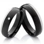 Preview: Titanringe schwarz MOR8 mit Diamant und Gravur