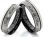 Preview: Titanringe schwarz T142 mit Stein und Gravur