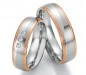 Preview: Trauringe aus Edelstahl-Gold 88-60150+88-60160 mit Diamanten
