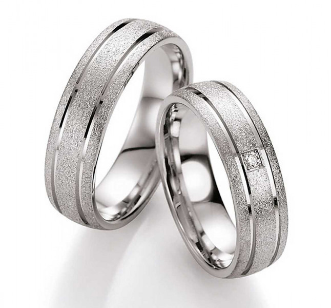 Trauringe Silberringe 10090 -10100 mit Diamanten mit Gravur