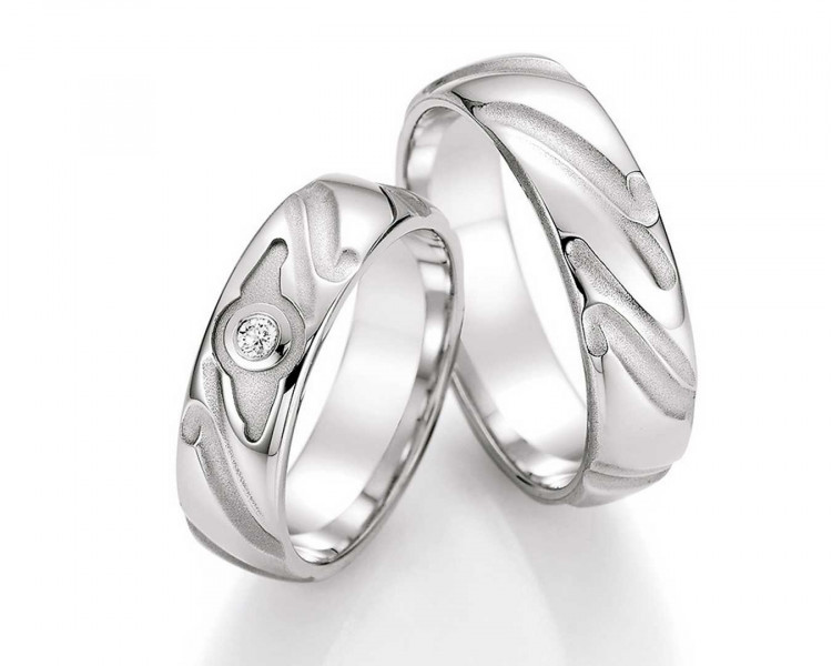 Trauringe aus Palladium 55-30090+55-30100 mit Diamanten