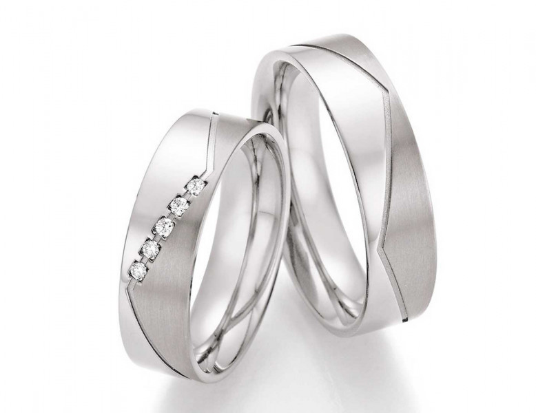 Trauringe aus Titan 77-21170+77-21180 mit Diamanten