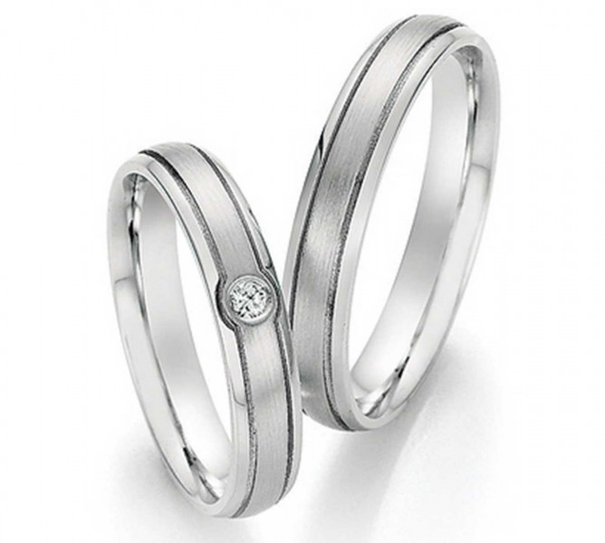 Trauringe aus Edelstahl 88-22010+88-22010 mit Diamanten