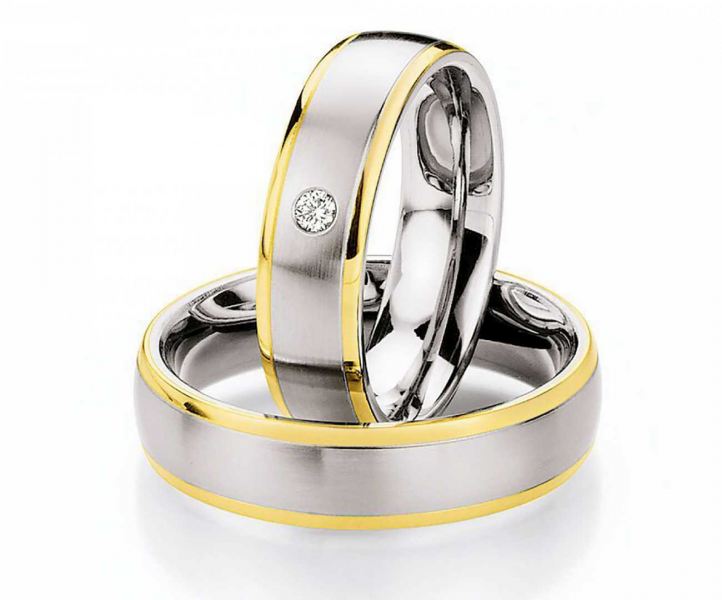 Preview: Trauringe Edelstahl 585/Gold Ruesch 88/01300-060