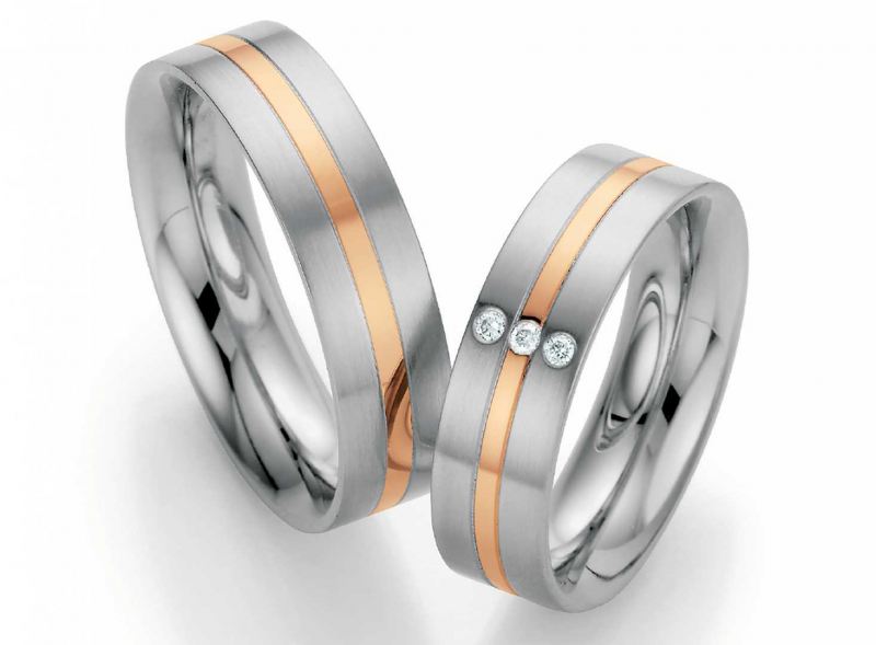 Preview: Trauringe Edelstahl 585/Gold Ruesch 88/01380-060