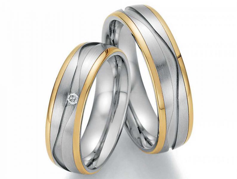 Preview: Trauringe Edelstahl 585/Gold Ruesch 88/01810-060