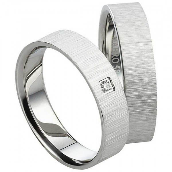 Partnerringe Edelstahl AB1006-AB1007 mit Zirkonia und gratis Gravur