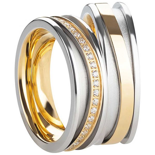 Partnerringe Edelstahl AB3426-AB3427 und Gravur