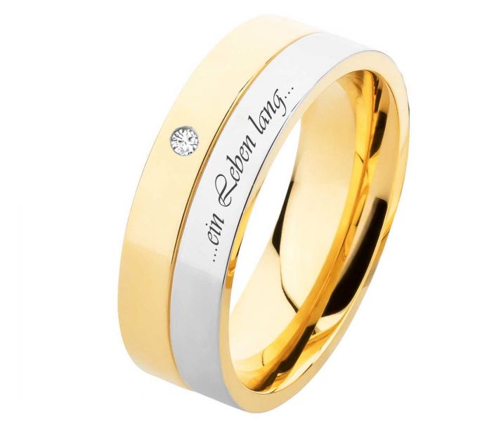 Preview: Damenring Edelstahl DE070 mit Außengravur