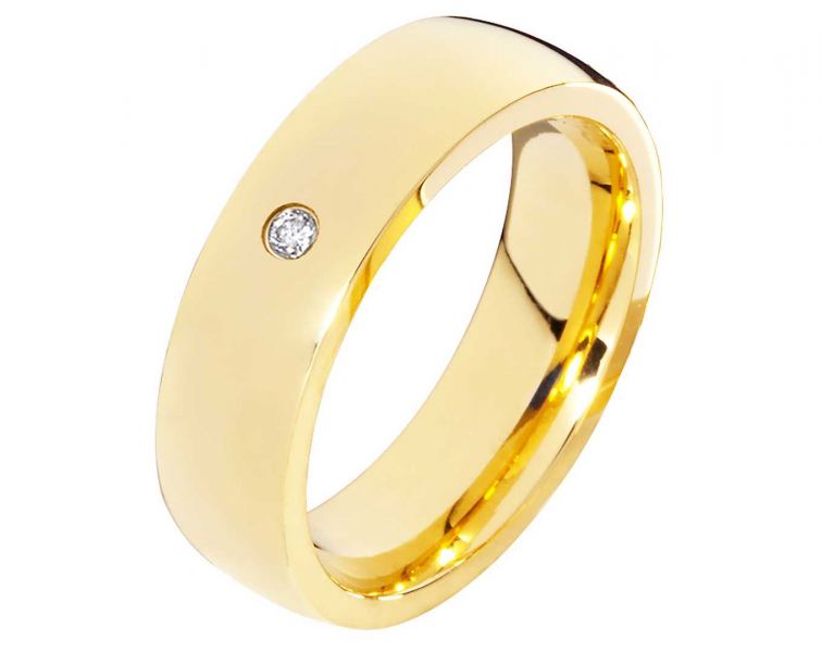 Preview: Damenring Edelstahl DE110 mit Zirkonia