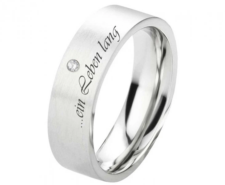 Damenring Edelstahl DE123 mit Zirkonia
