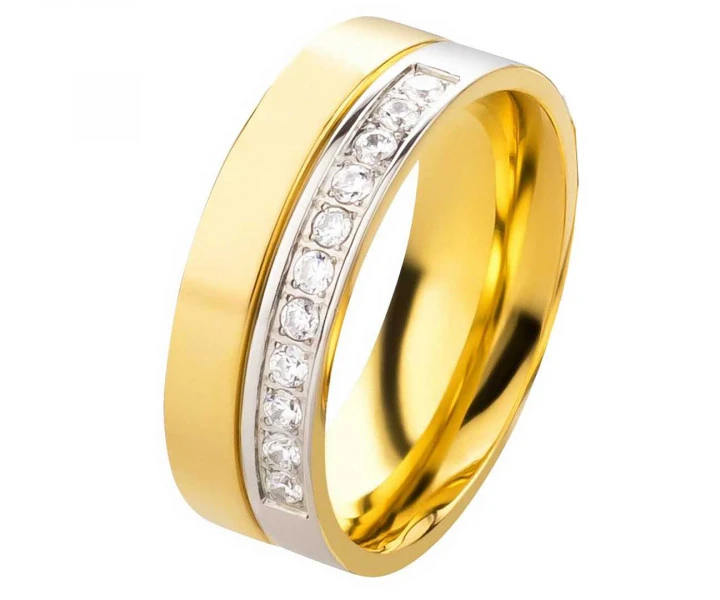 Damenring Edelstahl DE145 mit Zirkonias