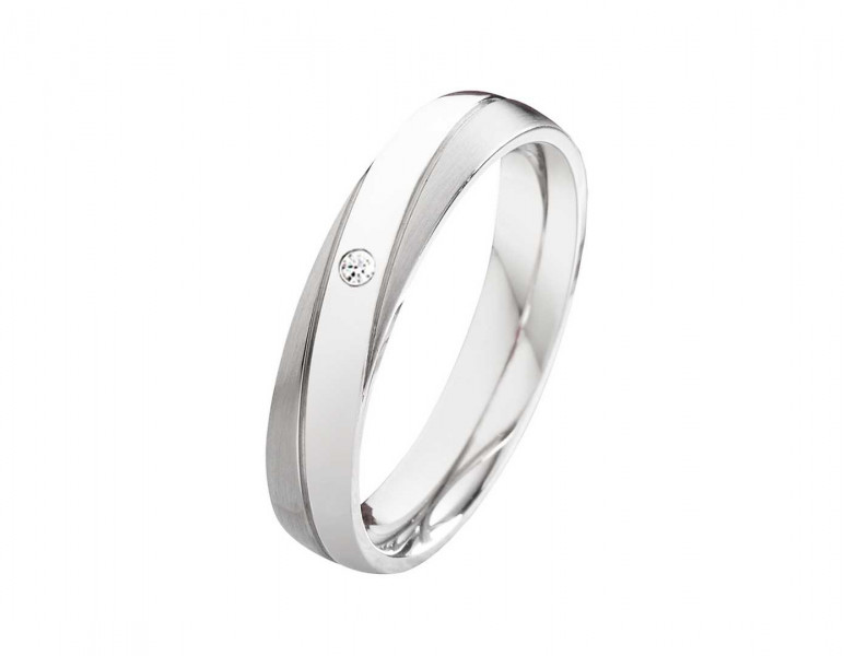 Damenring Edelstahl DE181 mit Zirkonia