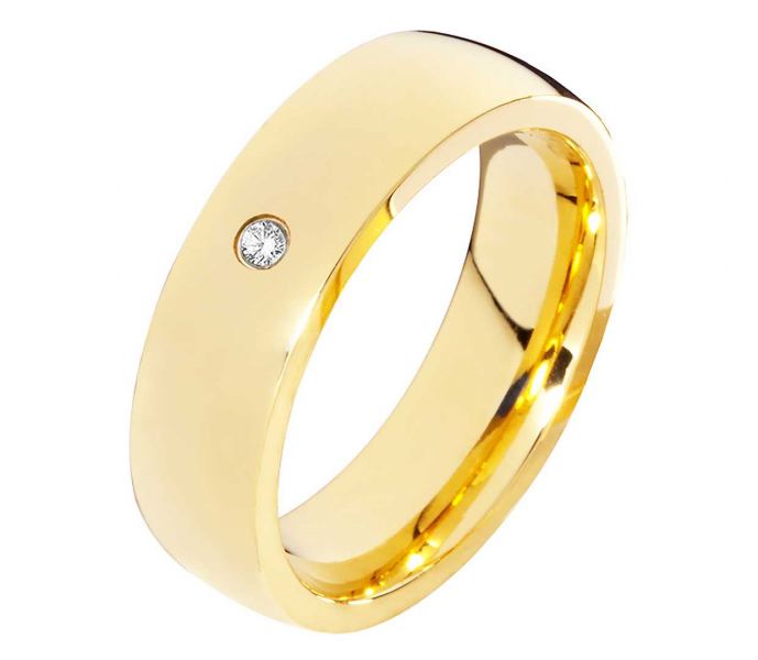 Preview: Damenring Edelstahl DE209 mit Stein