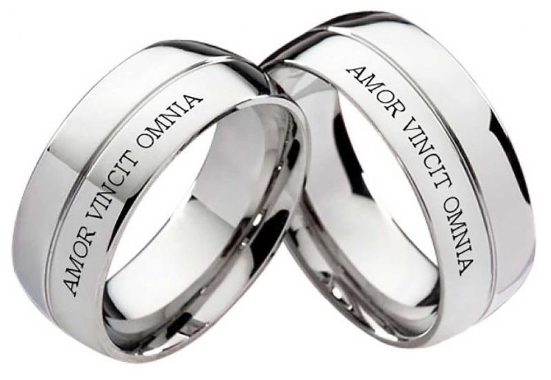 Preview: Abgerundete Edelstahlringe E303 ohne Stein mit Außengravur