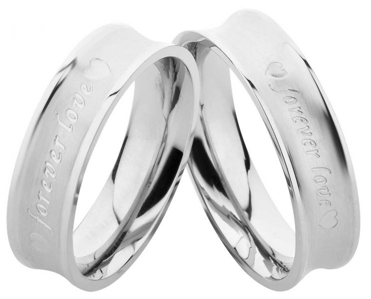 Preview: Edelstahlringe E099 mit forever Love