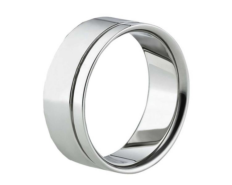 Preview: Herrenring Edelstahl AB1119 mit Glanzrille