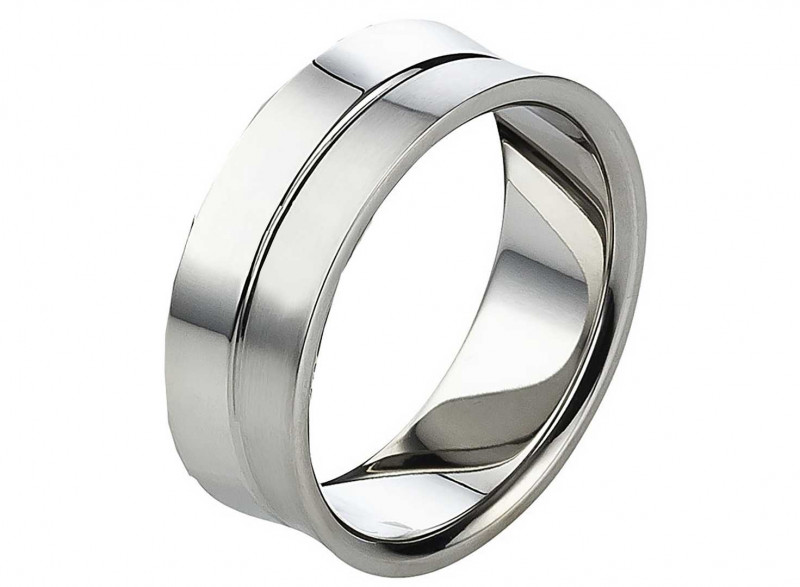 Herrenring Edelstahl AB1003 ohne Stein mit Gravur