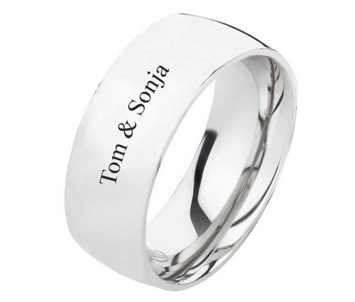 Preview: Herrenring Edelstahl HE137 mit Individuelle Außengravur