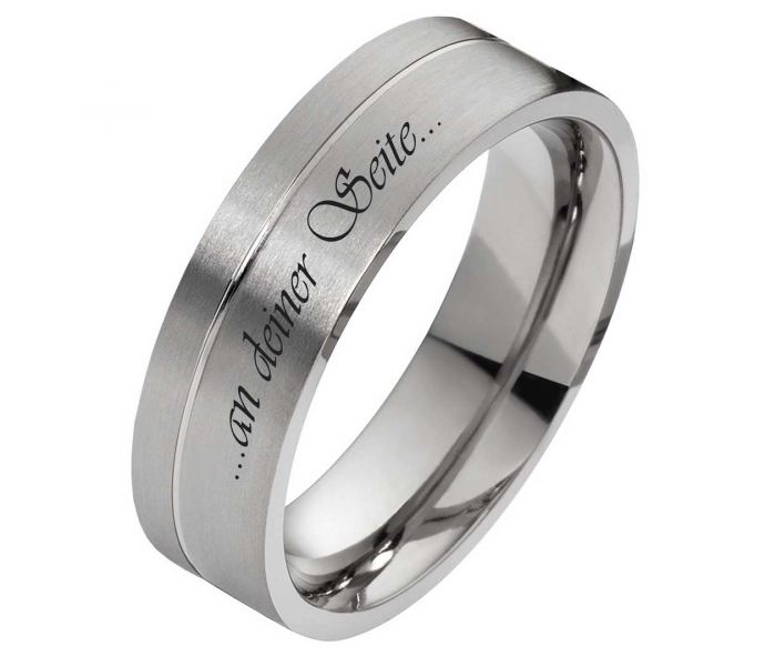 Preview: Ring T086 mit Lasergravur matt