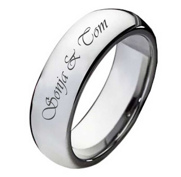 Preview: Schlichter, abgerundeter Herrenring W128