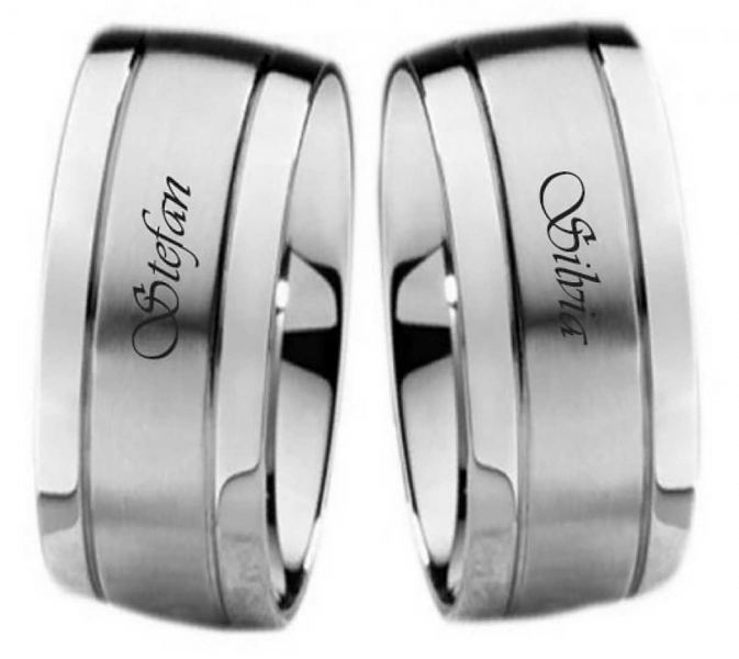 Preview: Breite Edelstahlringe E300 ohne Stein mit Außengravur