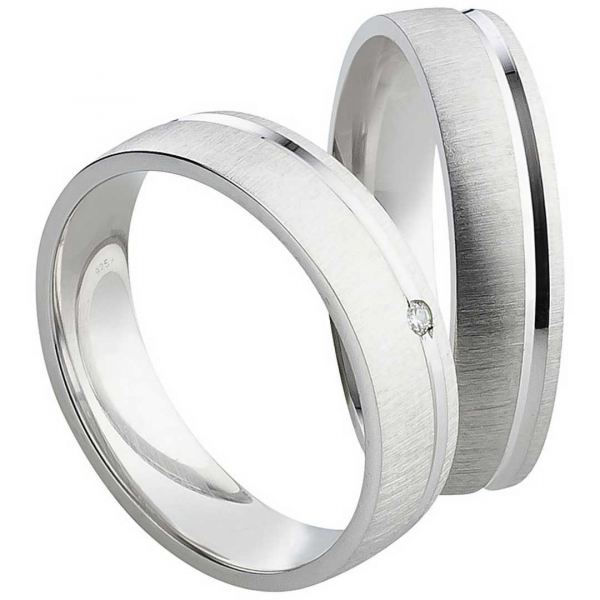 Preview: Mattierte Sterling Silberringe SR076-SR077