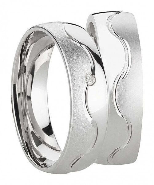 Partnerringe Silberringe SR1272-SR199-1 mit Diamanten mit gratis Gravur