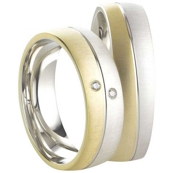 Preview: Gravierbare bicolor Silberringe SR560-SR561