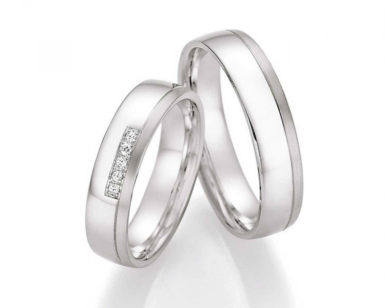 Trauringe aus Palladium 55-30010-55-30020 mit Diamanten