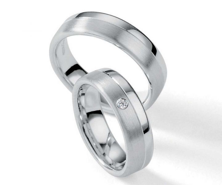 Preview: Trauringe Silber 55/01100-060 mit Diamant