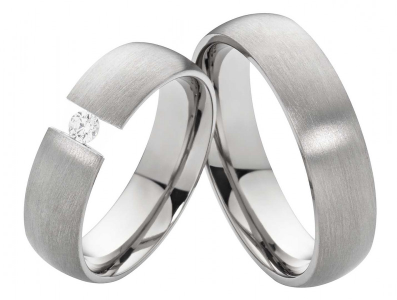 Partnerringe Titanringe PT006 mit Zirkonia