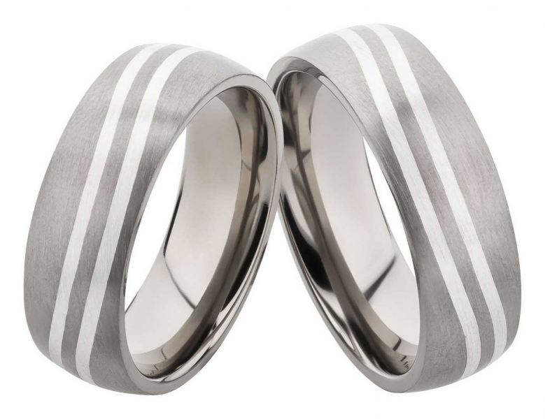 Preview: Partnerringe PT099 gravierbare Titanringe