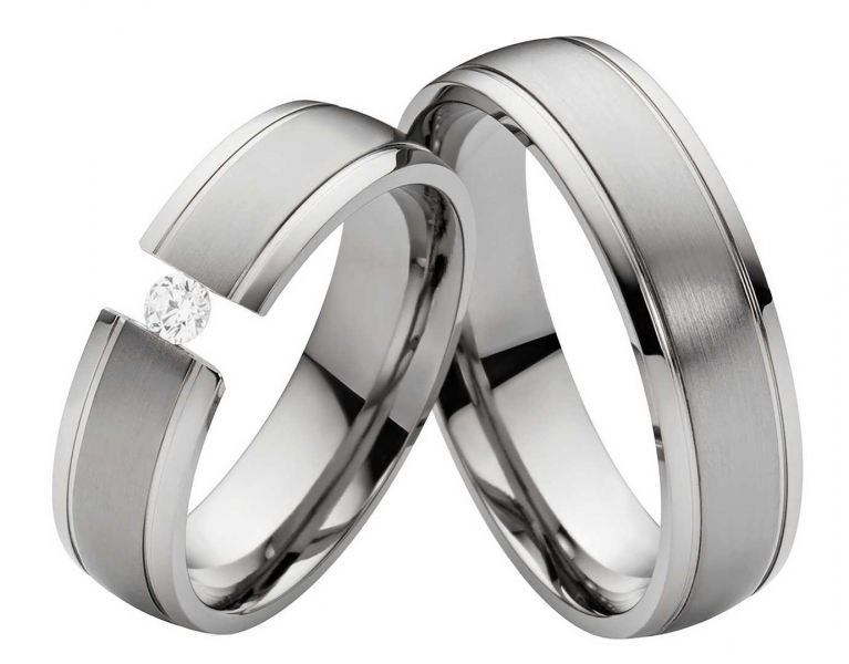 Preview: Partnerringe Titan PT111 mit Zirkonia