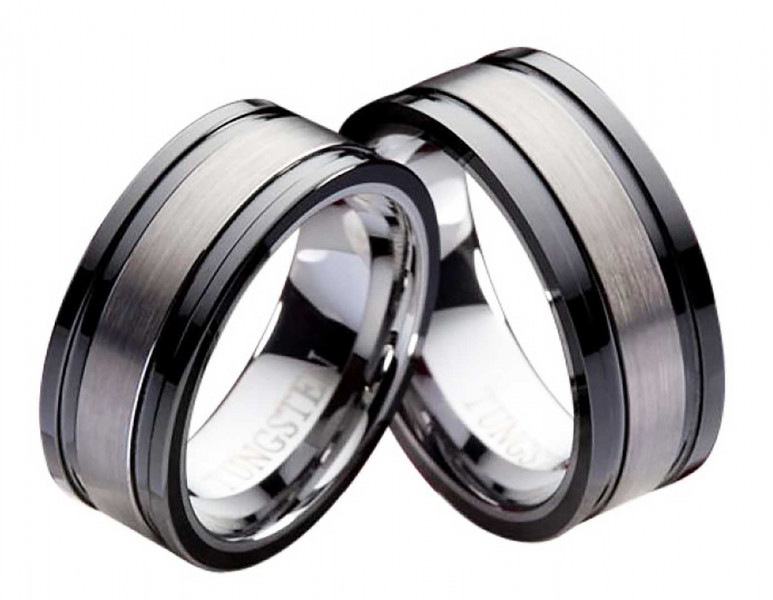 Wolframringe W106 ohne Stein mit Gravur