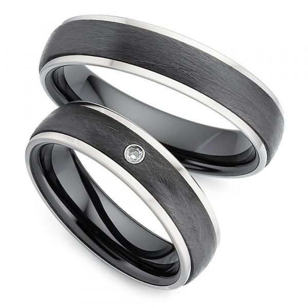 Preview: Ringe aus Titan Keramik AB4610/AB4611 mit Zirkonia