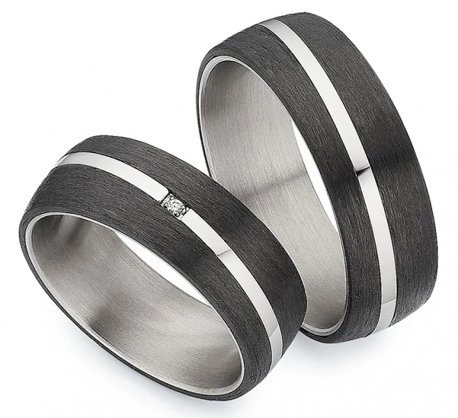 Titan Carbonring AB4642+43 mit W/Si 0,010 CT Diamant