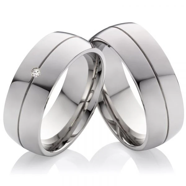 Edelstahlringe MOR2 mit Zirkonia-diamant