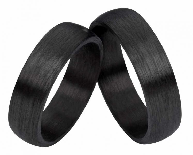 Preview: Carbon Partnerringe C001 – Schwarz & zeitlos